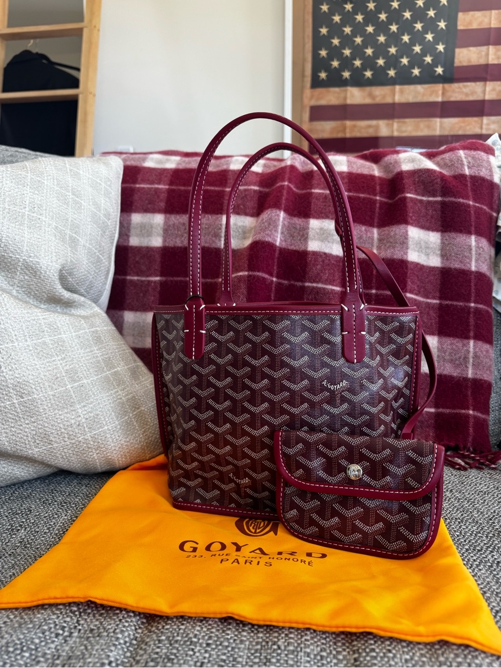 Goyard Goayrdine Anjou Bag in Burgundy